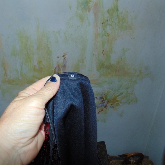 Rainbow Sequined Top Asymmetrical Neckline Off Shoulder Retro Hippy Women's Top - Picture 7 of 7